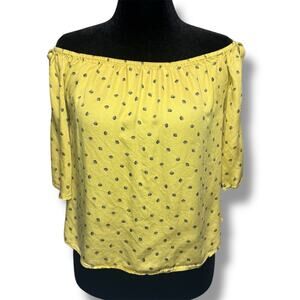 Billabong off shoulder patterned top with open tie sleeves SZ-large {181}
